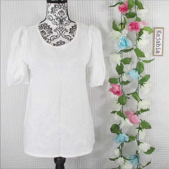 GREEN ENVELOPE Off White Blouse NWT Size Large - Picture 1 of 8